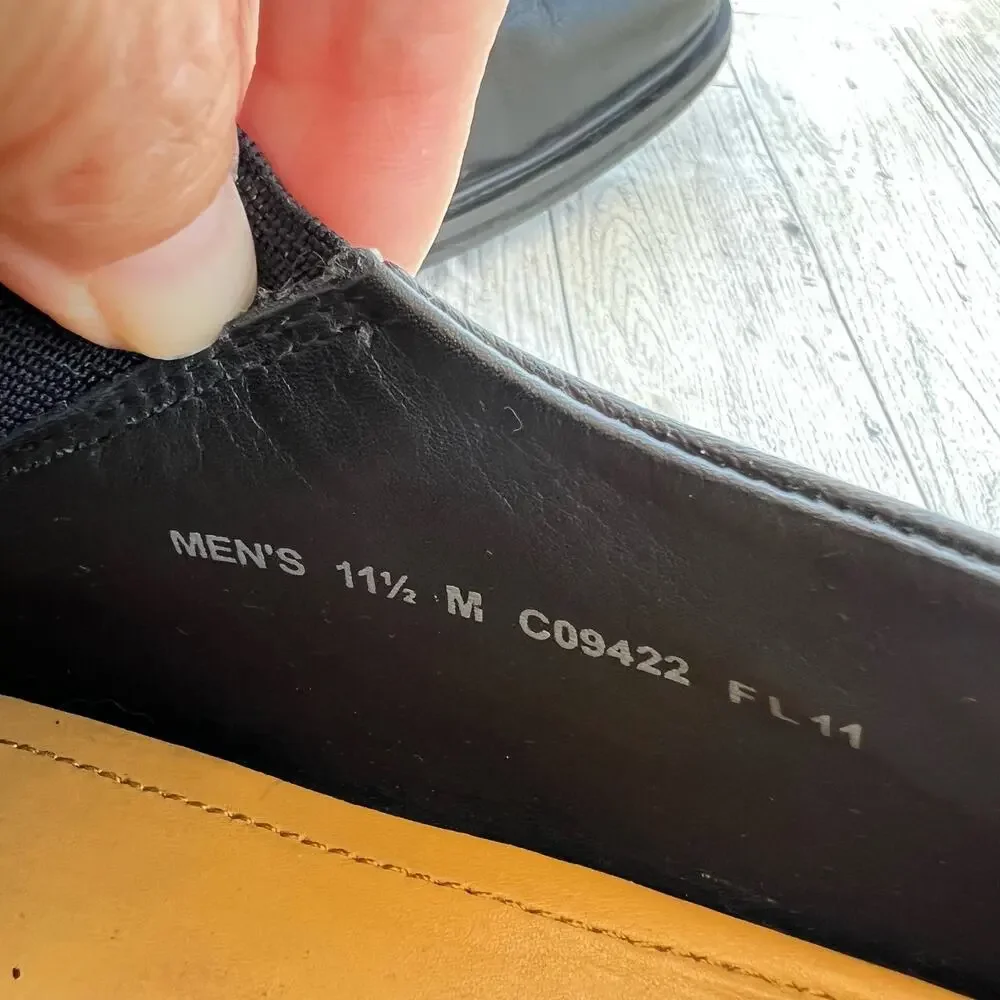 Cole Haan Black Leather Square Toe Loafer Slip On Men’s Size 11.5M C09422 FL11